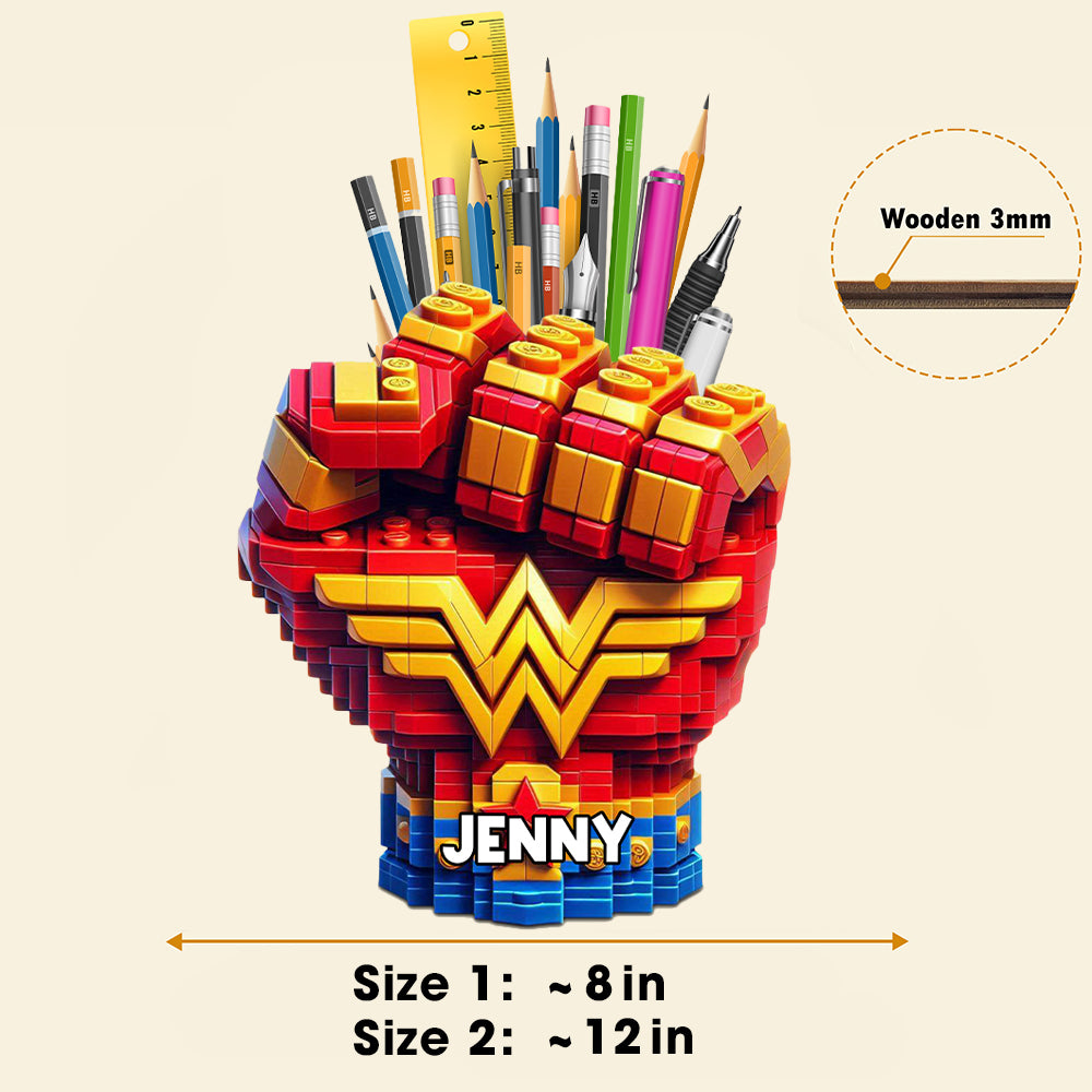 Super Fist Bump Wooden Pen Holder - Personalized Gifts For Kids 03ohtn240725-Homacus
