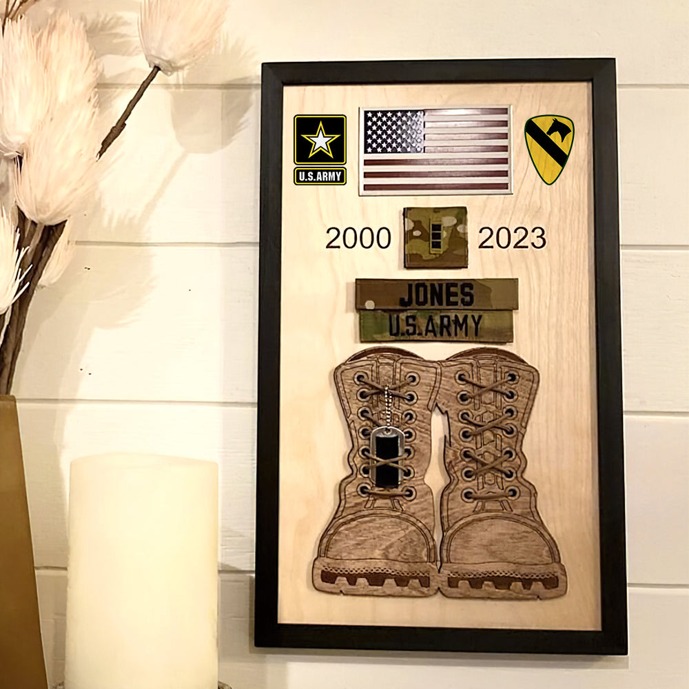 Custom Military Branches Gifts For Veteran Wood Sign, Proud Military Display Plaque 06qhqn100924-Homacus