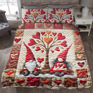 Romantic Couple Heart Quilt Bedding Set Special Line 04XQMH070125-Homacus