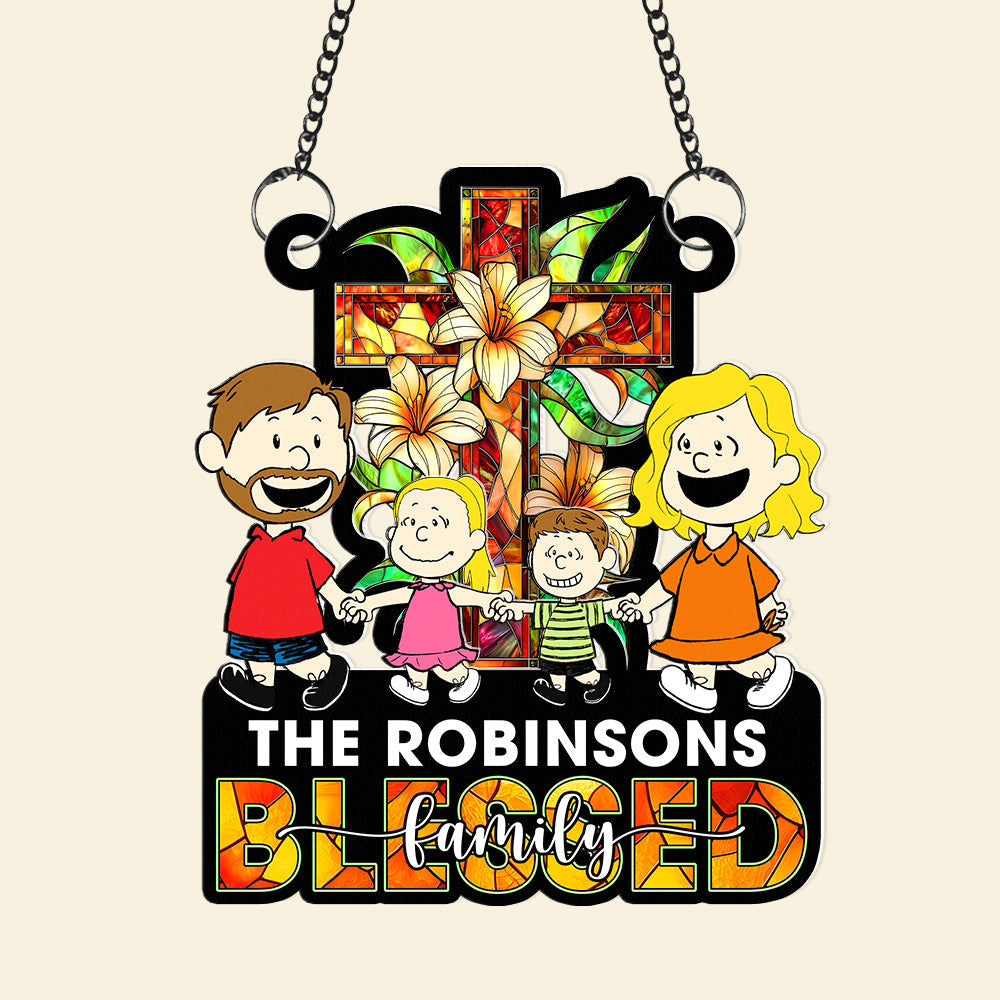 Personalized Gifts For Christian Family Suncatcher Ornament 01kaqn100125hh-Homacus