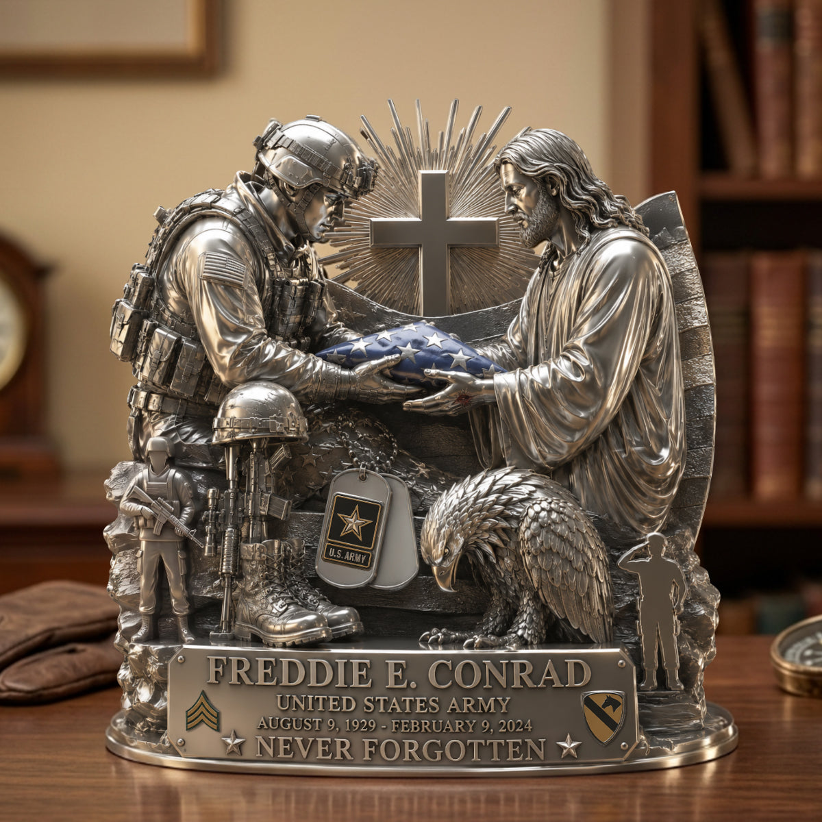 God Bless Our Veteran Plaque - Personalized Keepsake To Remember Veteran 03qhtn190626-Homacus
