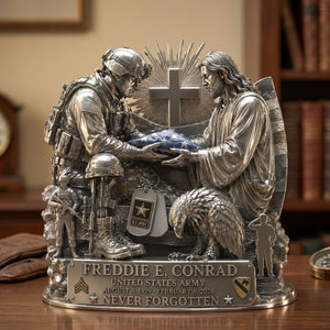 God Bless Our Veteran Plaque - Personalized Keepsake To Remember Veteran 03qhtn190626-Homacus
