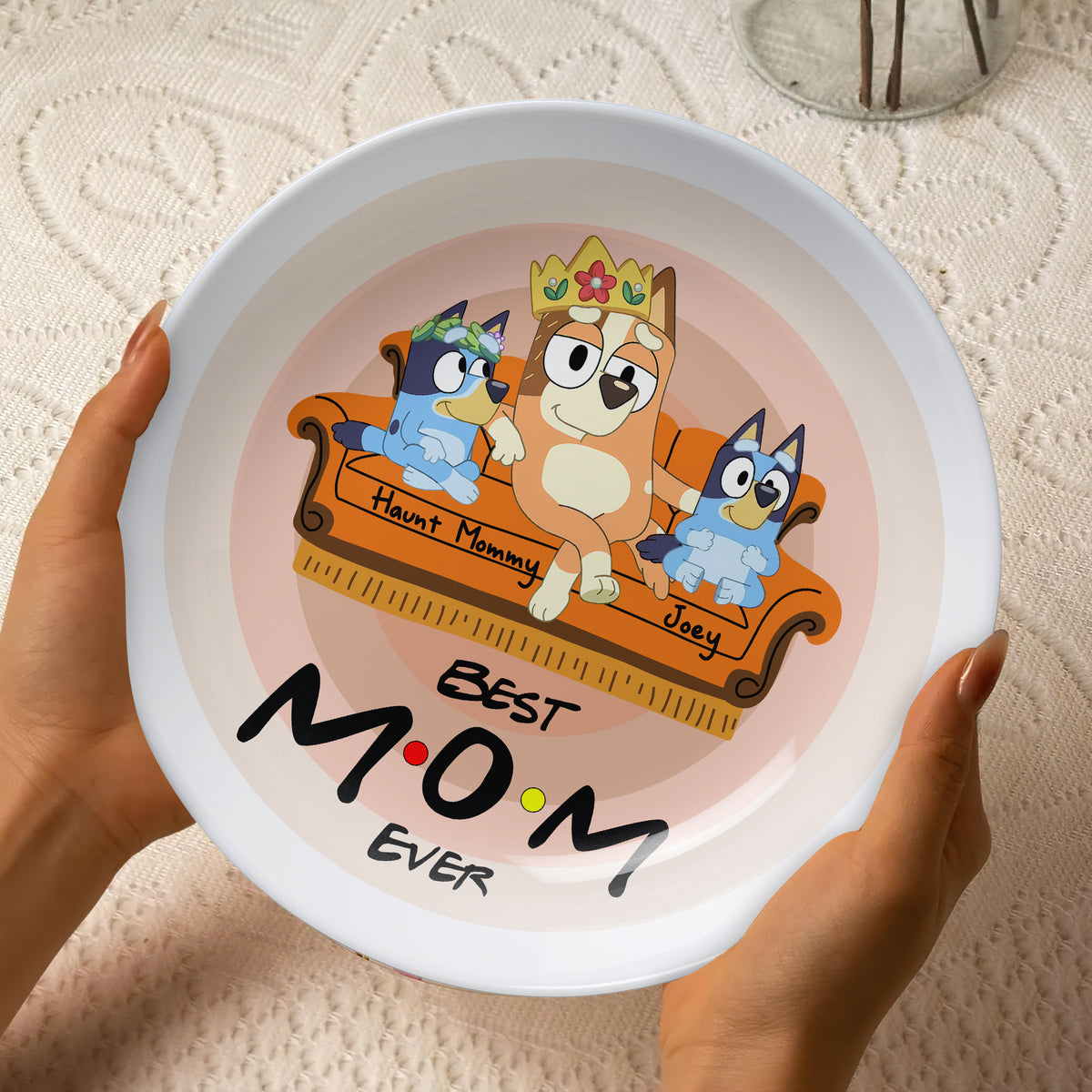 Personalized Gifts For Mom Ceramic Round Plate 04OHLU080325-Homacus