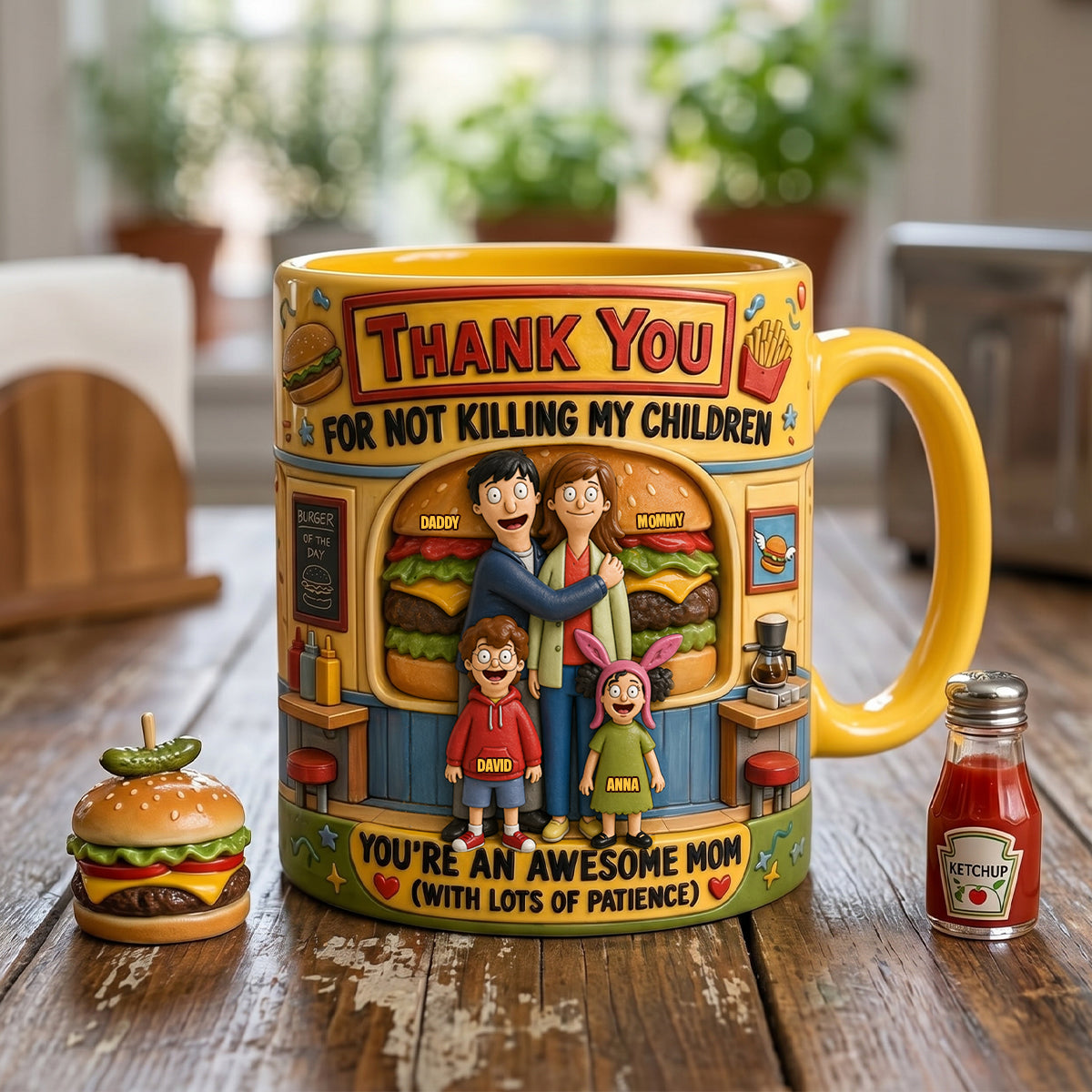Fun Mom With Most Patience Yellow Accent Mug - Personalized Mother's Day Gifts For Wife 05QHTN240426HG-Homacus