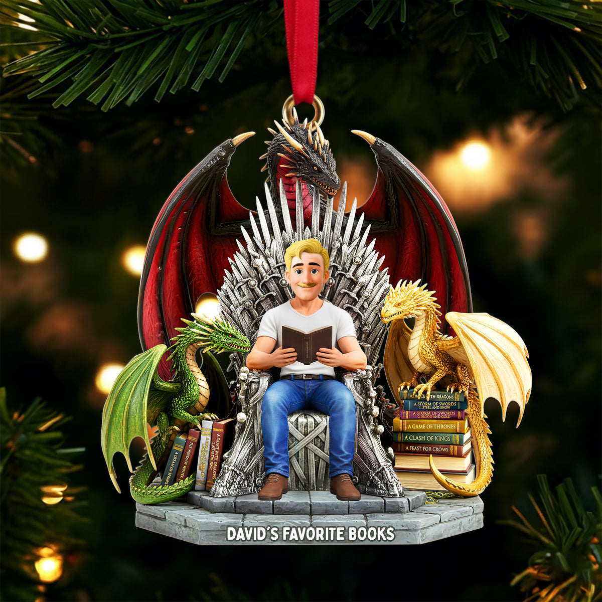 Personalized Gift For Book Lovers, Bookmas Custom Shape Acrylic Christmas Ornament 04hulu181025-Homacus