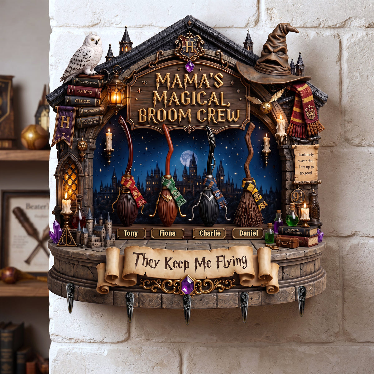 Mama's Broom Crew Acrylic Key Hanger - Personalized Gifts For Mother 03palu300726-Homacus