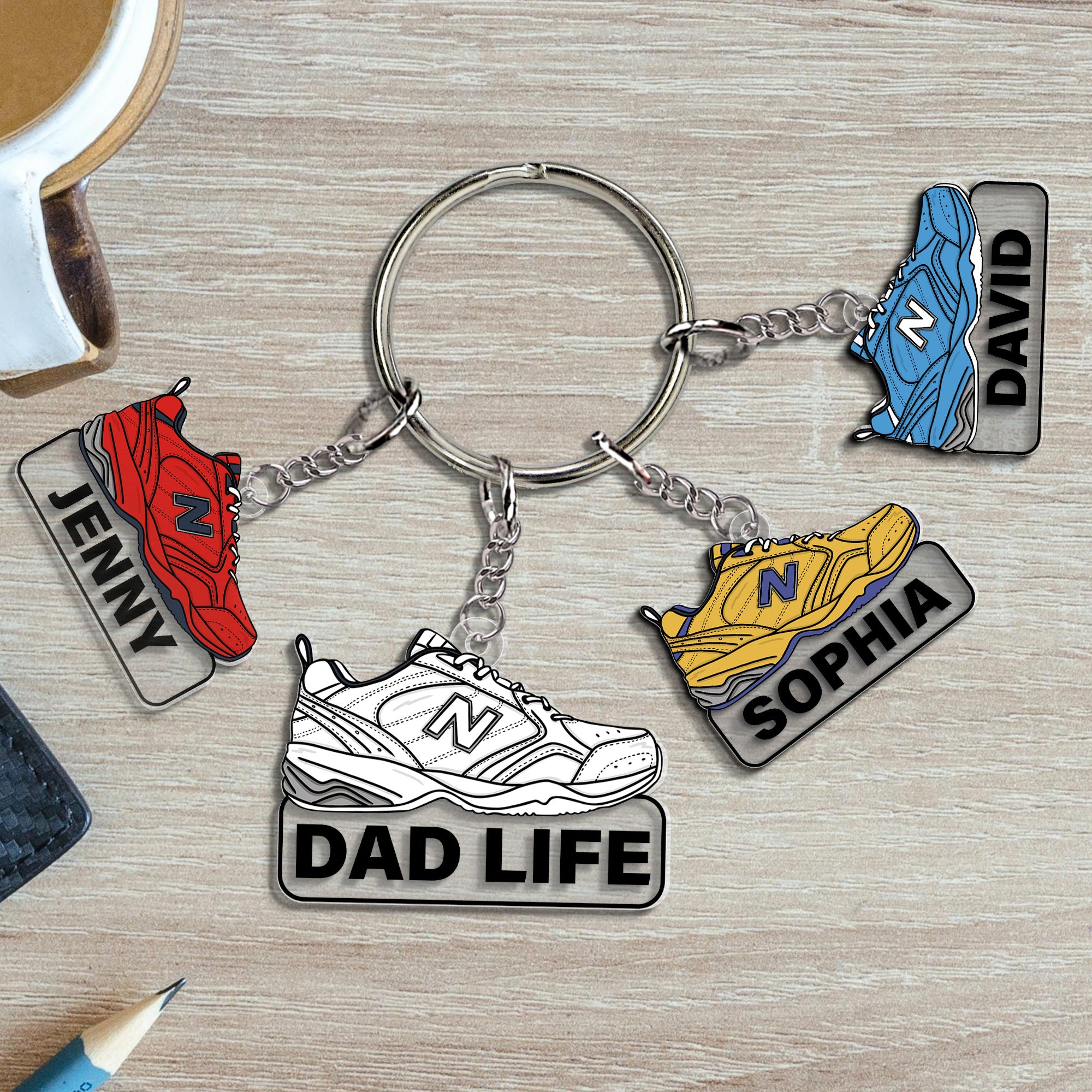 Personalized Gifts For Dad Keychain With Shoes Charms 01natn170524-Homacus