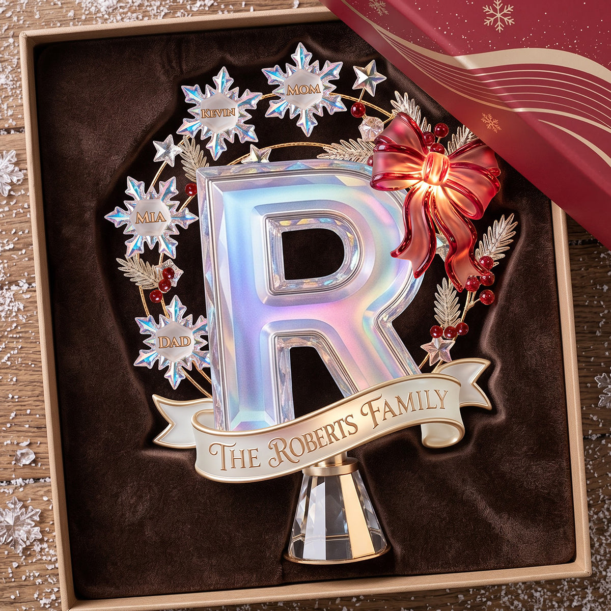 Snowflake Alphabet Tree Topper - Personalized Christmas Gifts For Family 01pata100826-Homacus