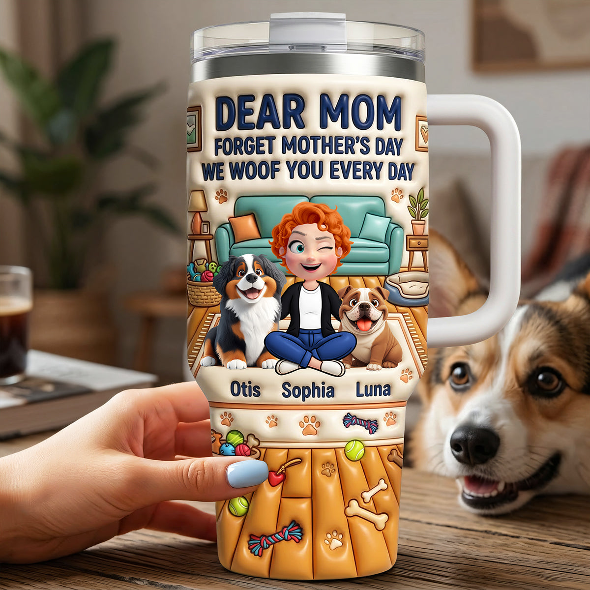 Dog Mom Tumbler - Personalized Gifts For Mother's Day 01nata140326-Homacus