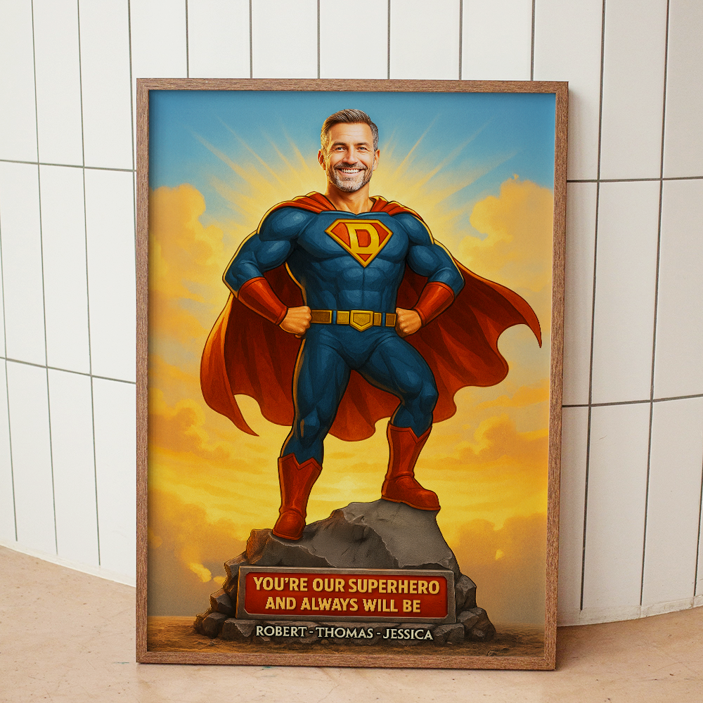 Super Dad Canvas Print - Custom Photo Gifts For Dad 01napu170525-Homacus