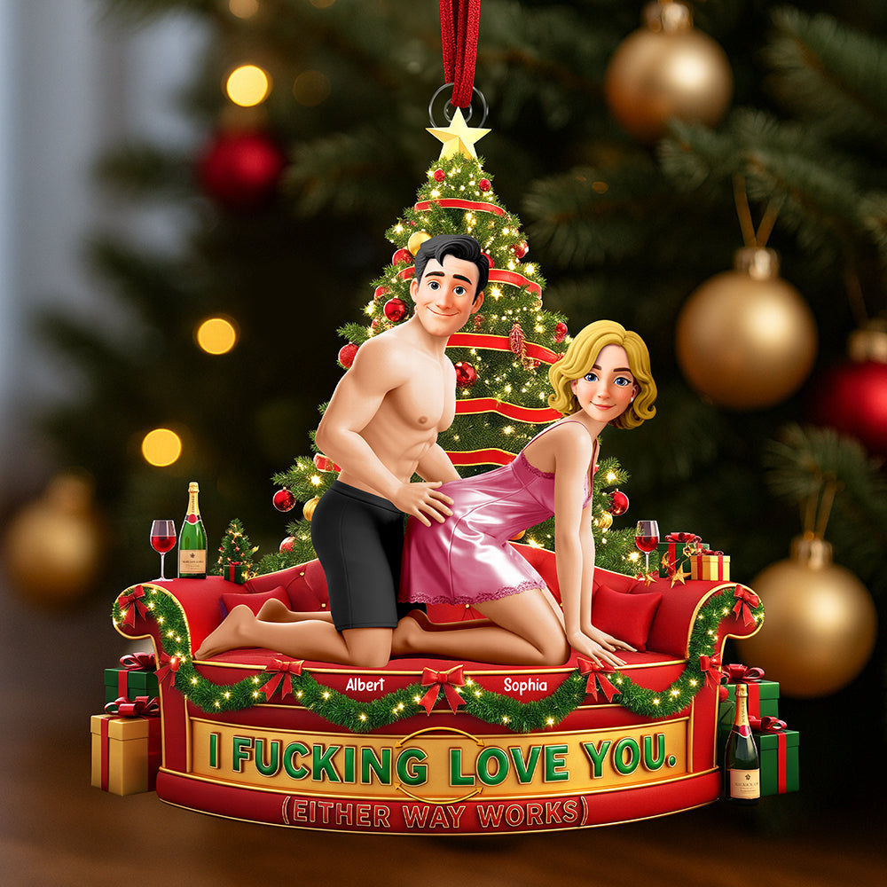 Couple I Love F You Ornament - Personalized Gifts For Couple 05ohqn100925-Homacus