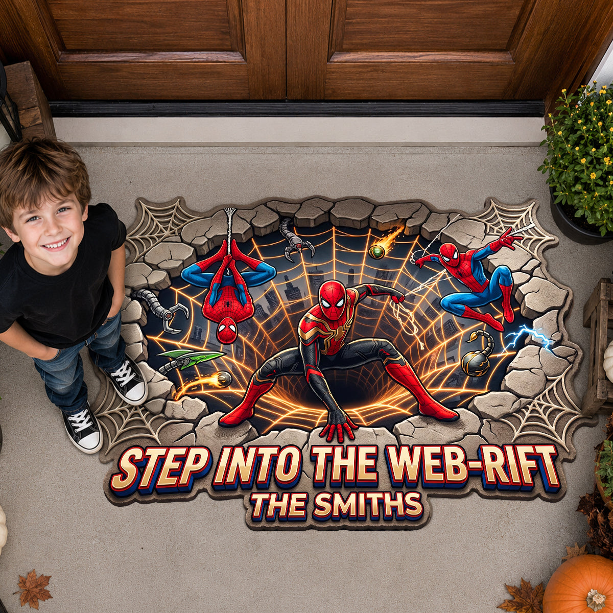 Step Into The Web Rift Doormat - Personalized Gifts For Family 04hadh040826-Homacus