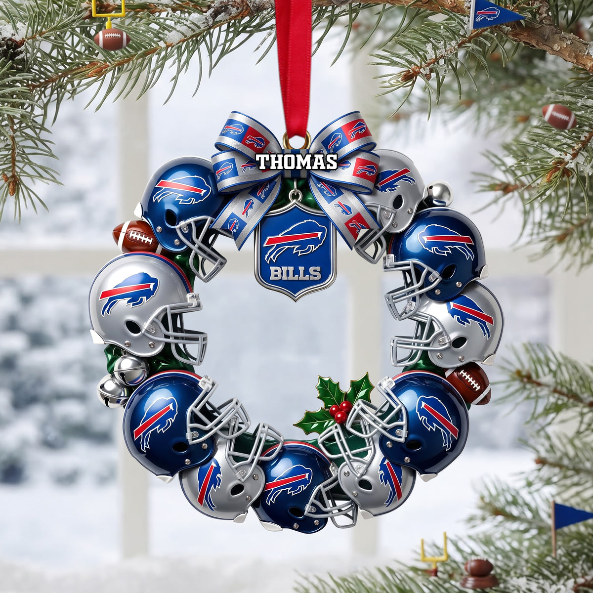 Helmet Wreath Ornament, Personalized Gifts For Sport Lovers 06qhlu171026-Homacus