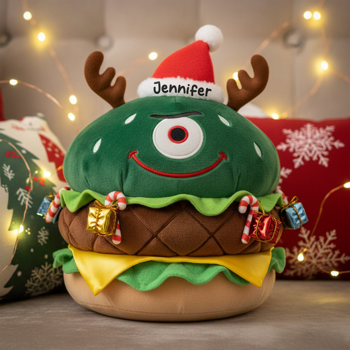 Funny Burger Custom Shape Pillow - Personalized Gifts For Kid 04PAQN101125-Homacus