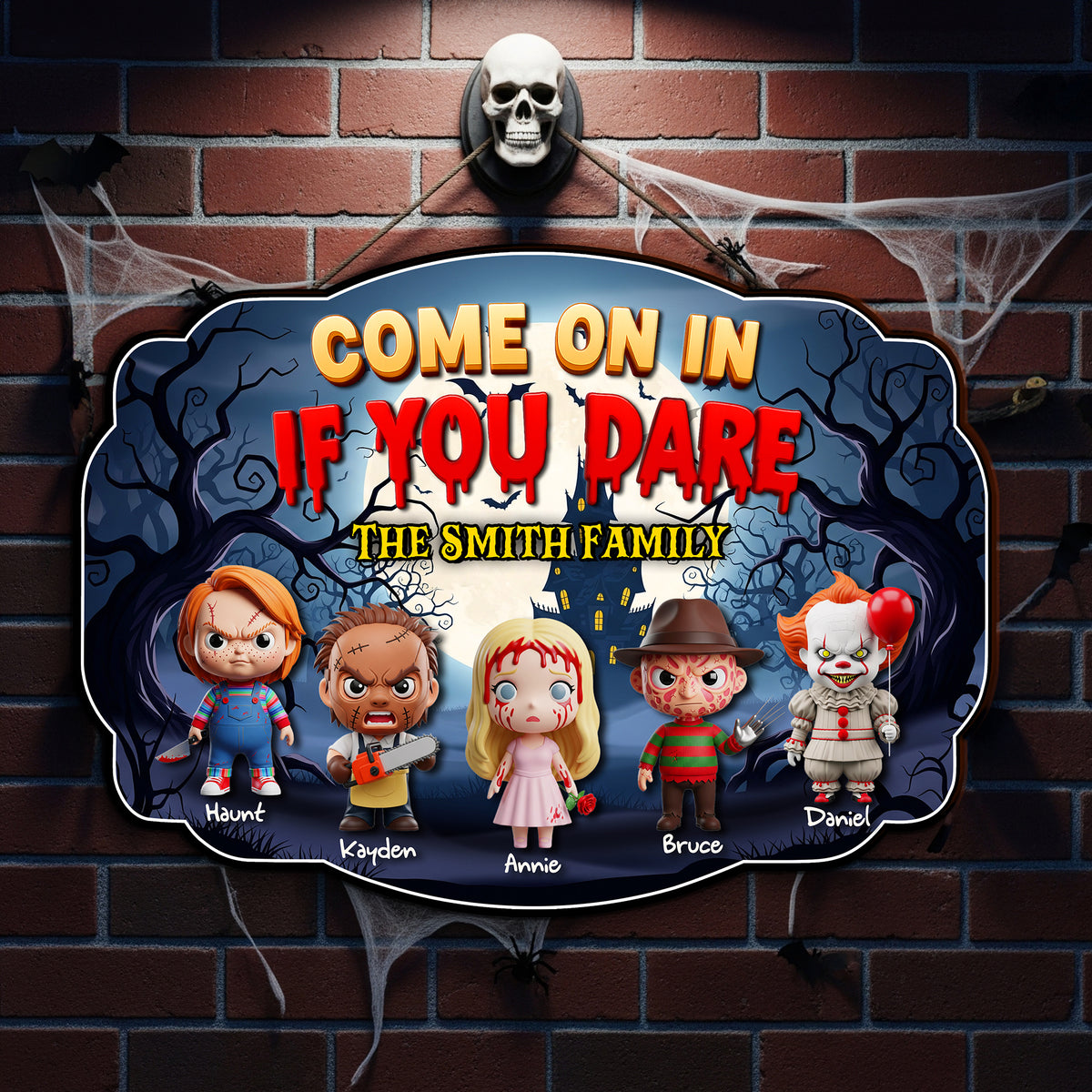 Haunted Family Wood Sign - Personalized Gifts For Family 01PGLU130825-Homacus