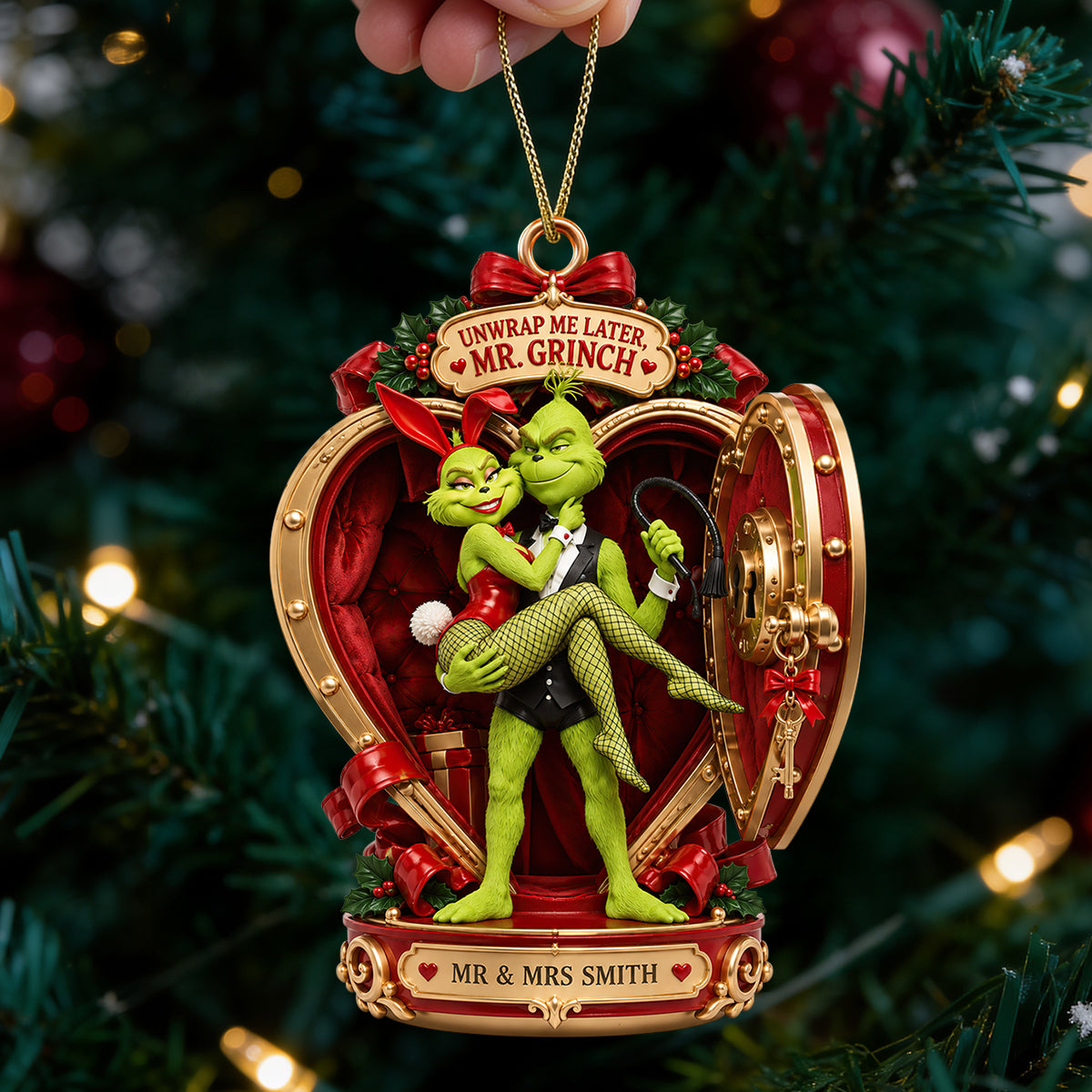 Playful Christmas Couple Ornament - Personalized Gifts For Couple 04hadt230926