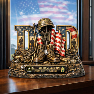 Proud Veteran Dad Acrylic Plaque - Personalized Gifts For Dad 01TYLU090326-Homacus