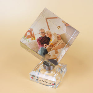 Personalized Couple Rotating Crystal Cube, Personalized Gifts For Couple-Homacus