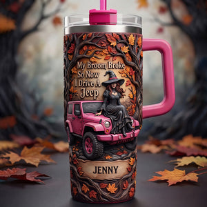 Witch Off-road Journey Colorful 40oz Tumbler With Handle - Personalized Gifts For Off-road Lovers 04hulu200826-Homacus