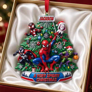Versions Of Web-Slinging Warrior Merry Xmas Acrylic Ornament - Personalized Christmas Gifts 03tytn170926