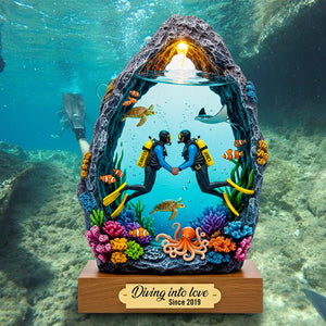 Scuba Diving Couple Acrylic Plaque Personalized Gifts For Couple 02NADT020625-Homacus