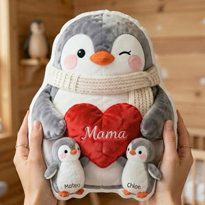 Penguin Mom Pillow - Personalized Gifts For Mom 01NADT020326-Homacus