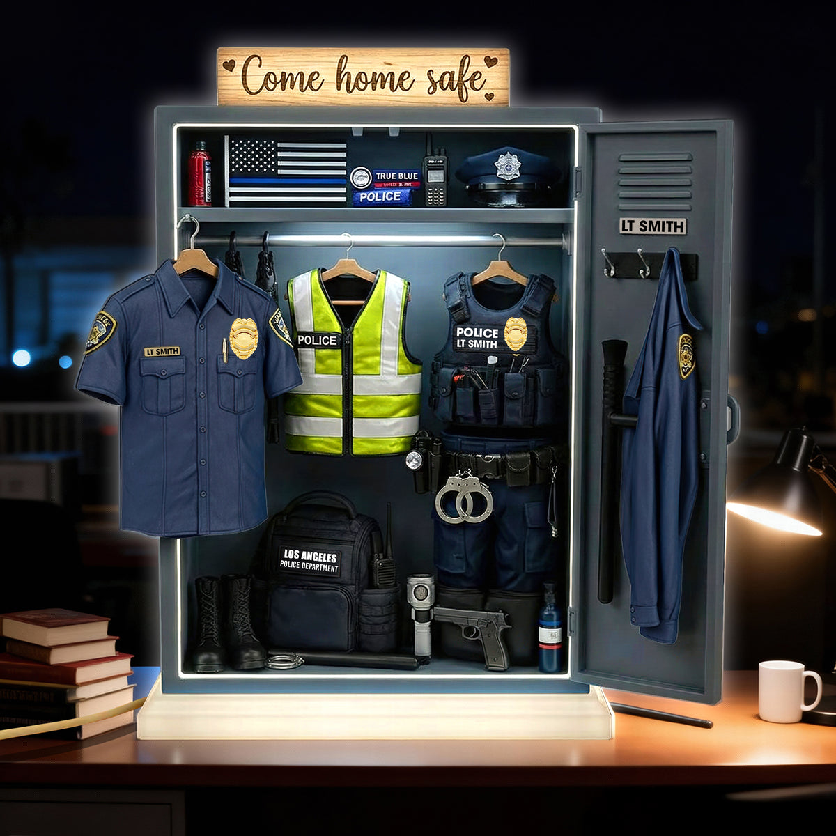 Police Personal Locker Light Box, Personalized Gifts For Police Office, Sheriff, Detective,... 01qhqn221225-Homacus