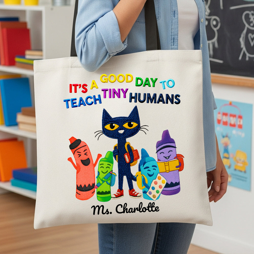 Cat Teacher Tote Bag Personalized Gifts For Teacher 03PGDT010725-Homacus