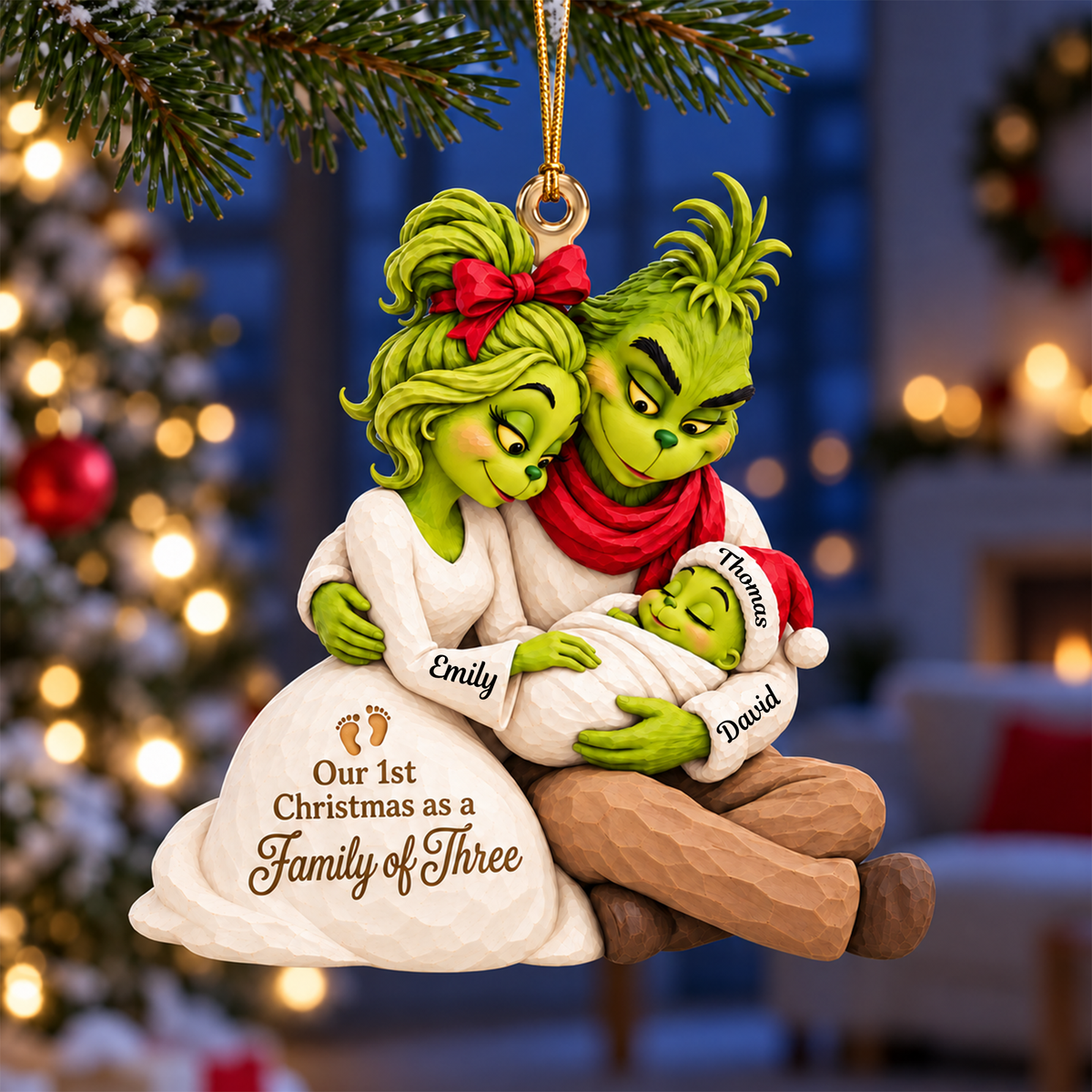 Family Of Three Acrylic Ornament - Personalized Christmas Gifts 05tyqn201026-Homacus