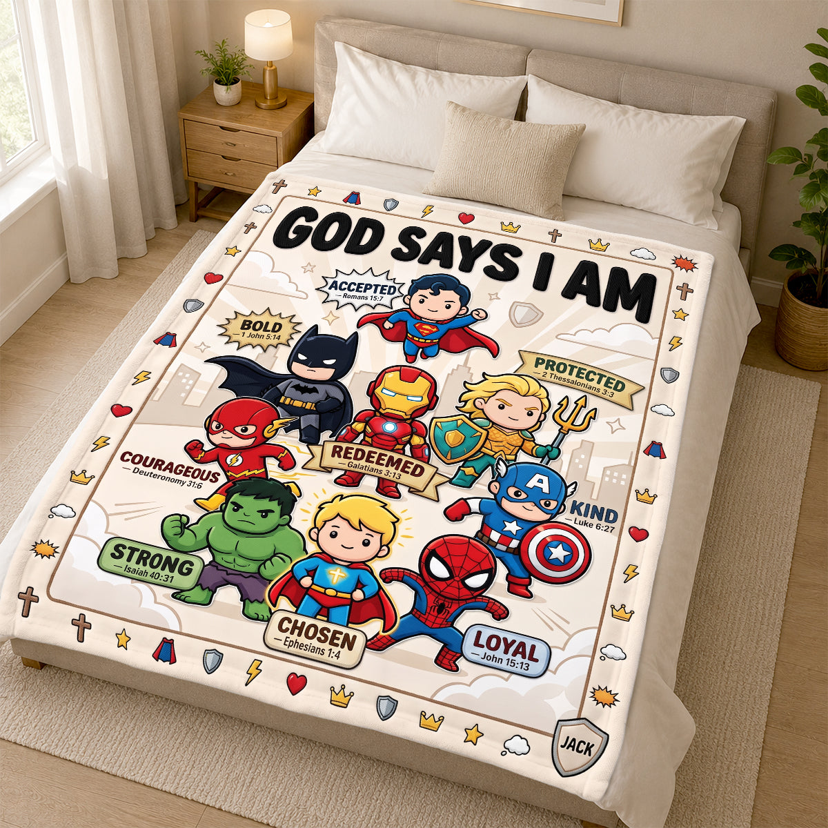 Faith Inspired Kids Blanket - Personalized Gifts For Christian Kids 03HADH290726