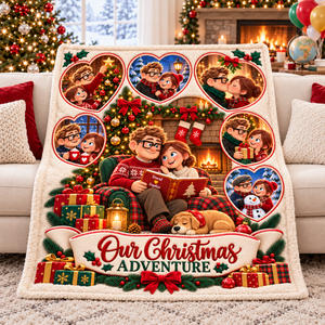 Our Christmas Adventure Blanket - Personalized Gifts For Couple 02toqn131026-Homacus
