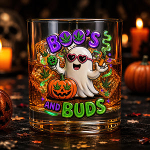 Stoner Boo Round Glass - Personalized Halloween Gifts 04TODT170826-Homacus