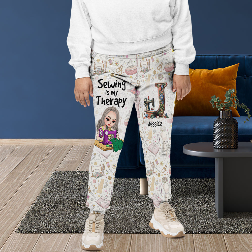 Personalized Gifts For Sewing Lovers 3D Sweatpants 06kaqn271124 Custom Alphabet Letter-Homacus