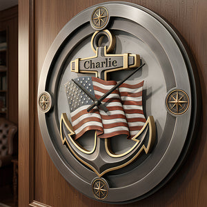 Nautical Anchor Acrylic Clock Personalized Gifts For Veteran 03KIDT231225-Homacus