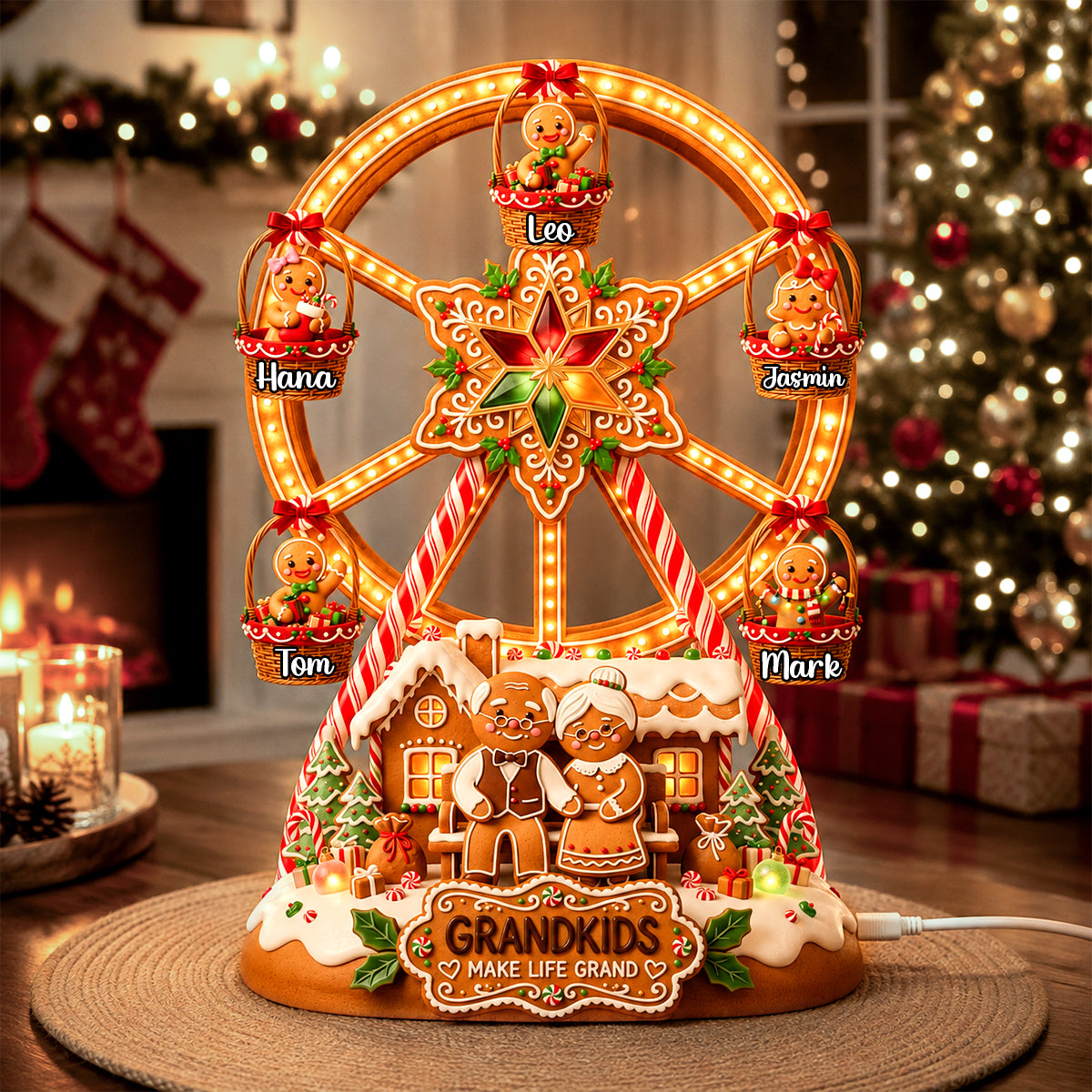 Sweetest Gingerbread Christmas - Personalized Gifts For Grandparents Acrylic Light Box 02PADH260826-Homacus