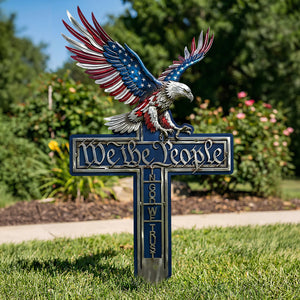 Fierce Eagle On Cross Metal Sign - Gifts For American Christians 02qhdt250226-Homacus