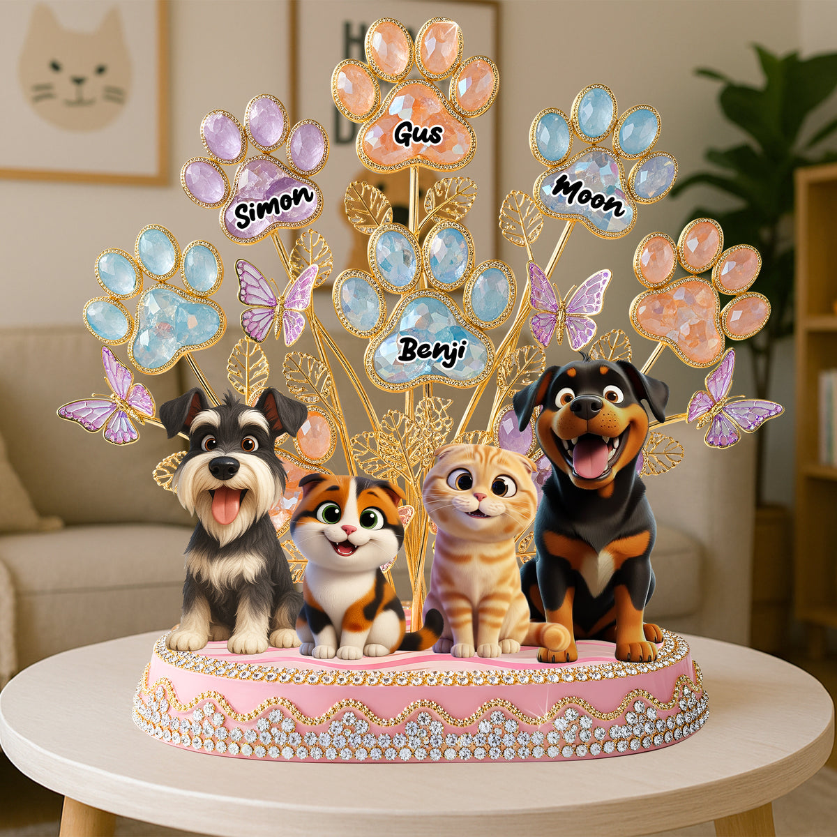 Cute Paw Tree Acrylic Plaque - Personalized Gifts For Dog & Cat Lovers 02QHLU280625-Homacus