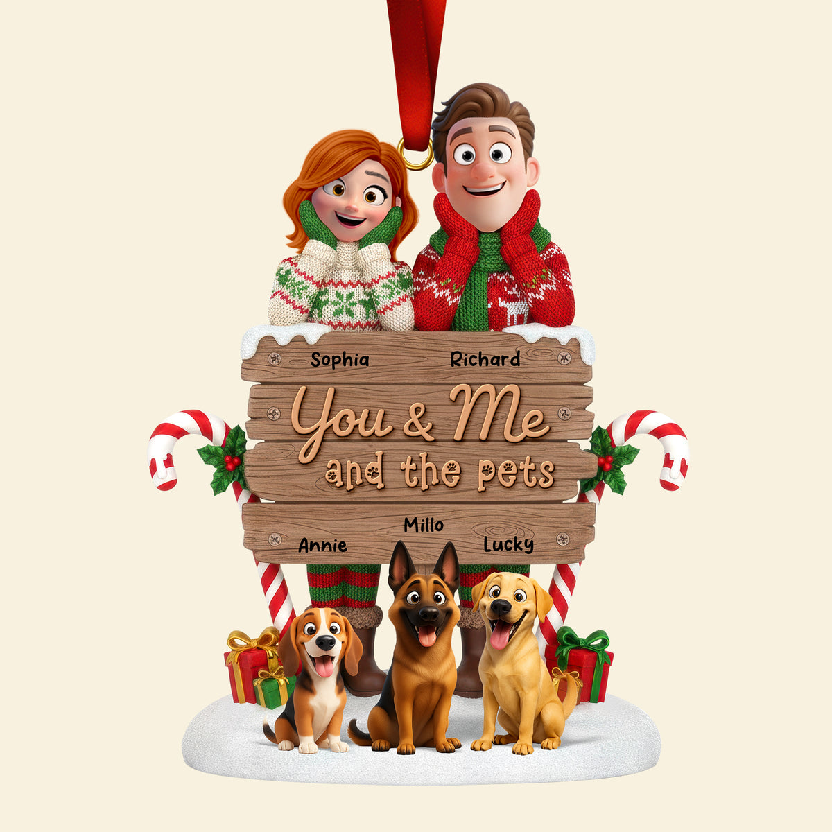 You & Me Acrylic Ornament - Personalized Gifts For Pet Lovers 01toqn231025-Homacus