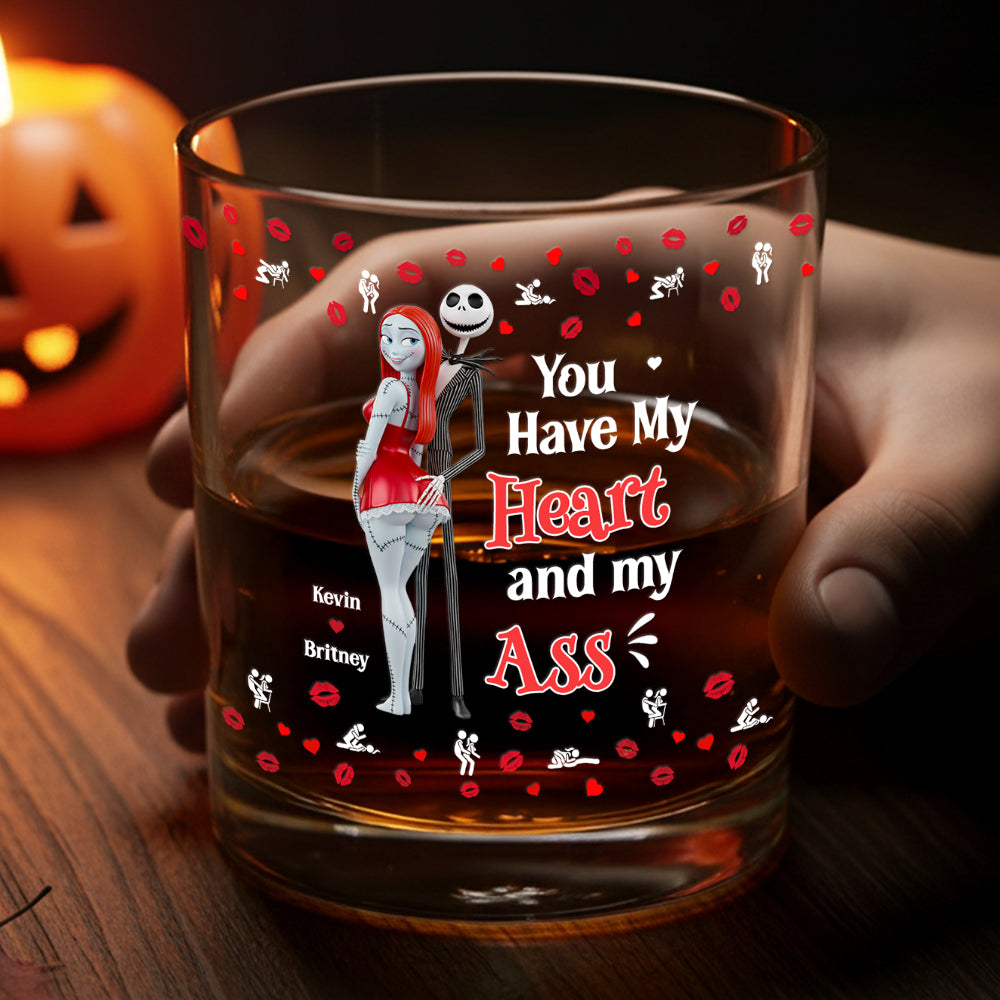 Funny Couple Halloween Glass Mug Personalized Gifts For Couple 01NADT120925-Homacus