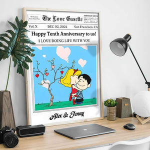 Personalized Gifts For Couples Canvas Happy Anniversary Newspaper 01TGMH191224HG-Homacus