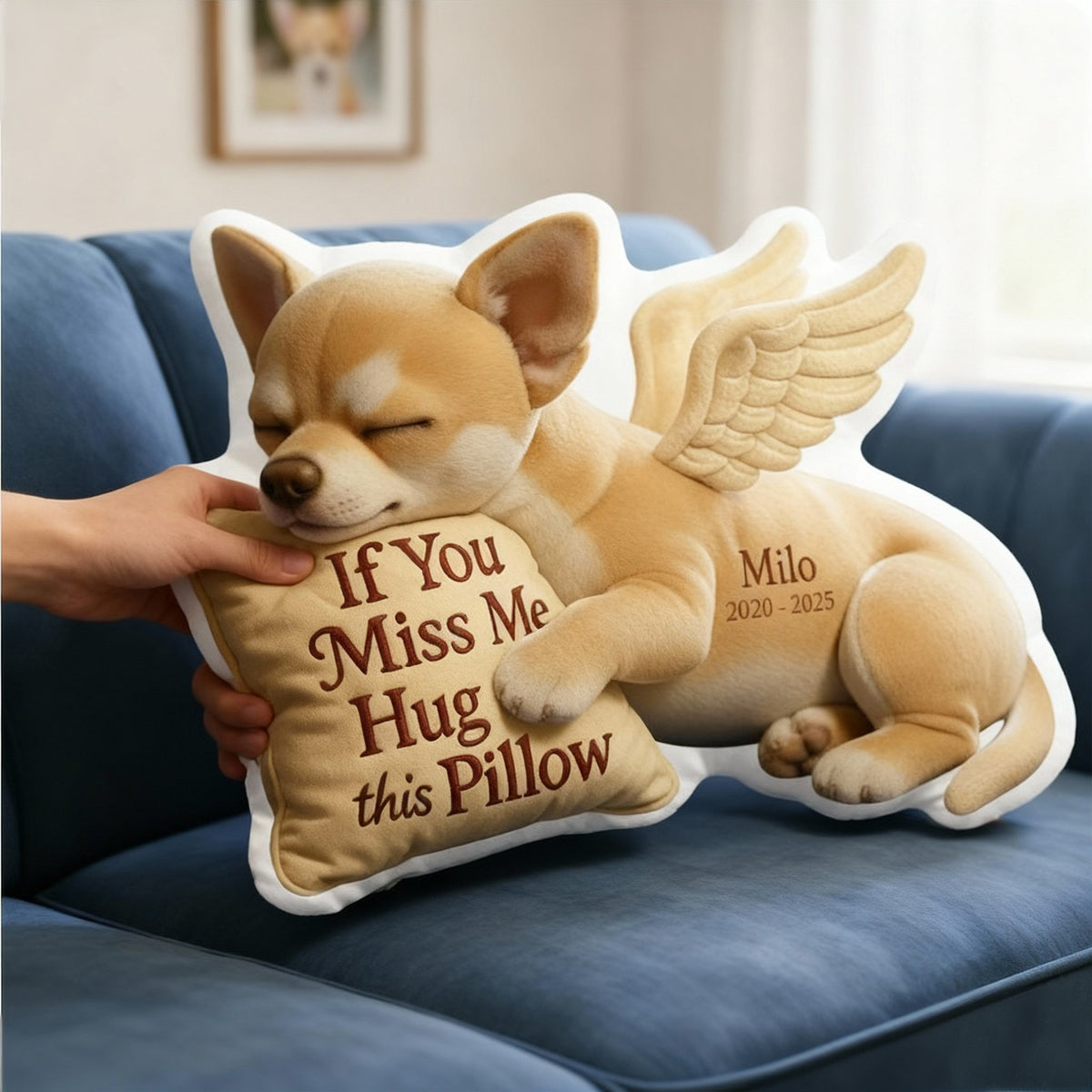 Dog Memorial Custom Shaped Pillow - Custom Photo Gifts For Dog Lover 04TGLU081125-Homacus