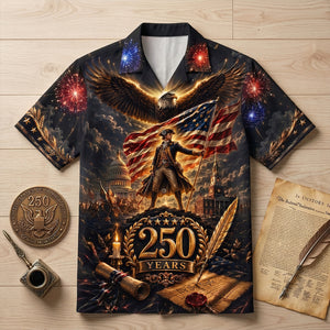 Proud American - Celebrated America 250th Anniversary Hawaiian Shirt - Personalized Gifts For Patriots 03todt090626