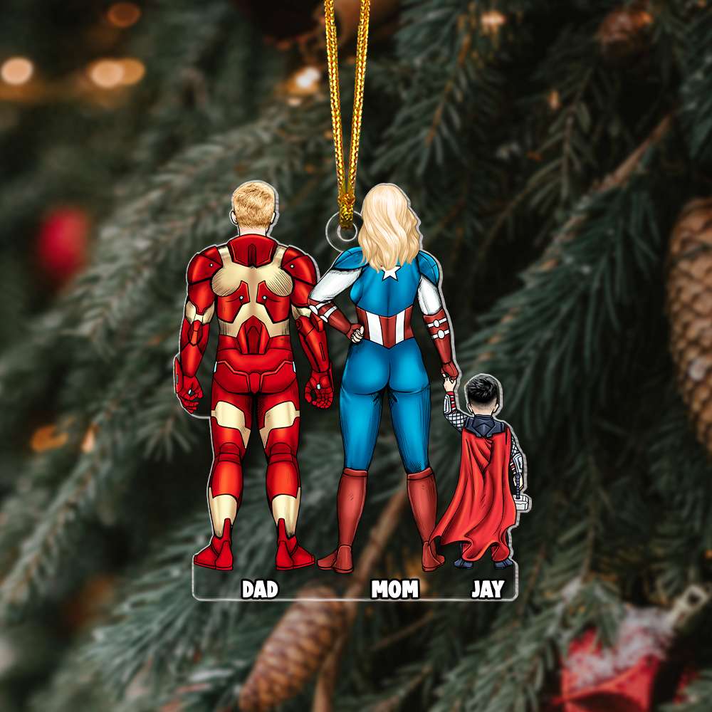 Personalized Gift For Family Christmas Ornament Hero Family 02HUMH231124PA-Homacus