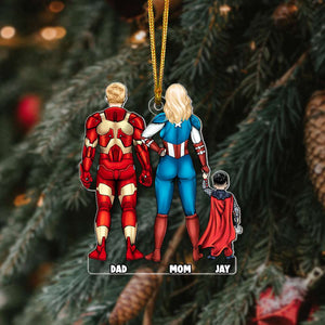 Personalized Gift For Family Christmas Ornament Hero Family 02HUMH231124PA