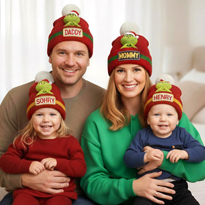 Funny Christmas Bobble Beanie Hat - Personalized Gifts For Family 04naqn171025-Homacus