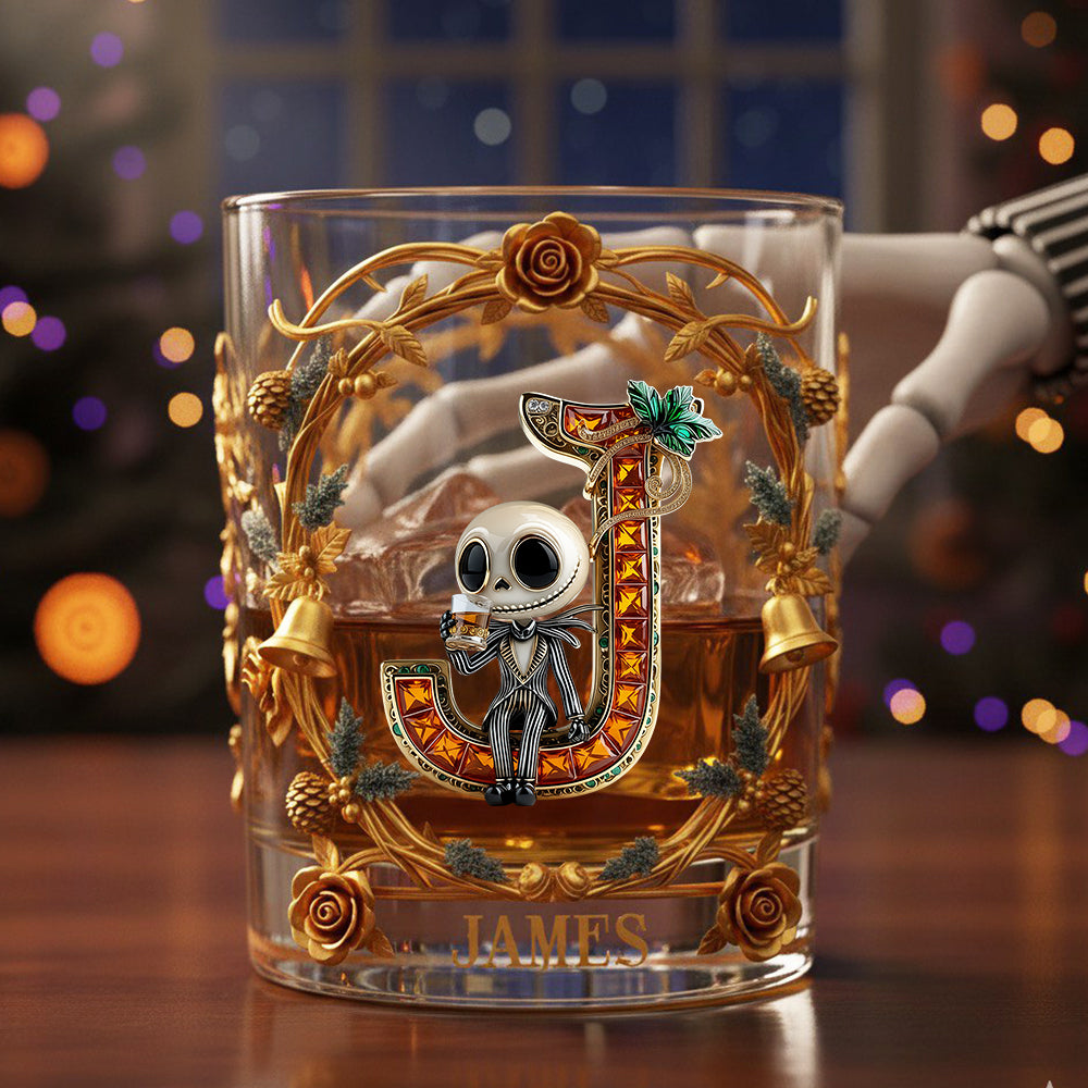 Spooky Gothic Alphabet Glass Mug Personalized Gifts For Fans 05TGDT061025-Homacus