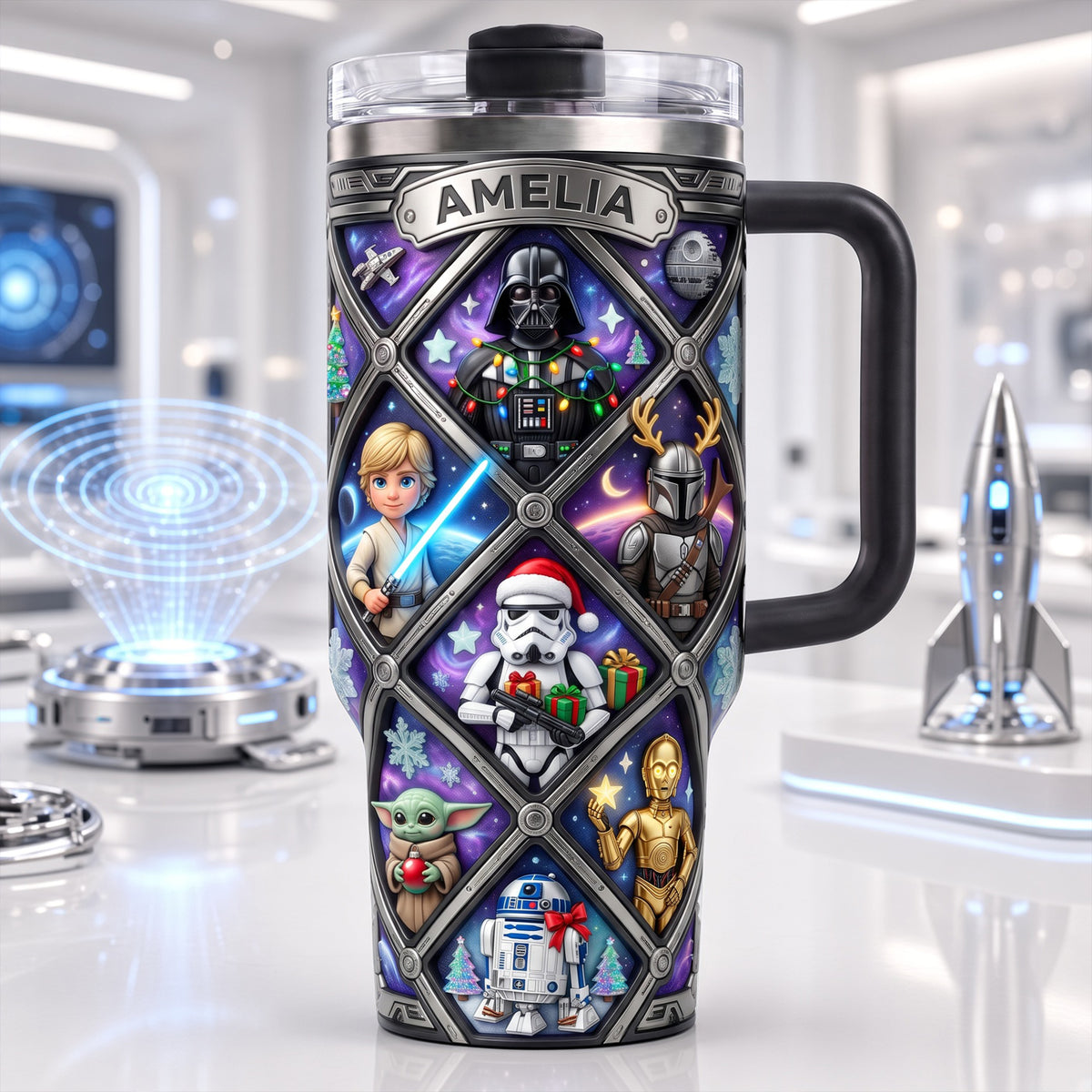 Cosmic Character Christmas Tumbler - Personalized Gifts 05palu241026-Homacus