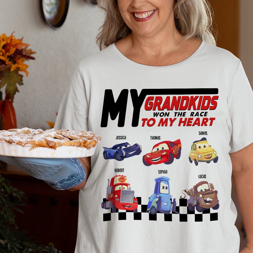 Personalized Gifts For Grandma Shirt My Grandkids Won The Race To My Heart 01QHDT010224 LMQN-Homacus