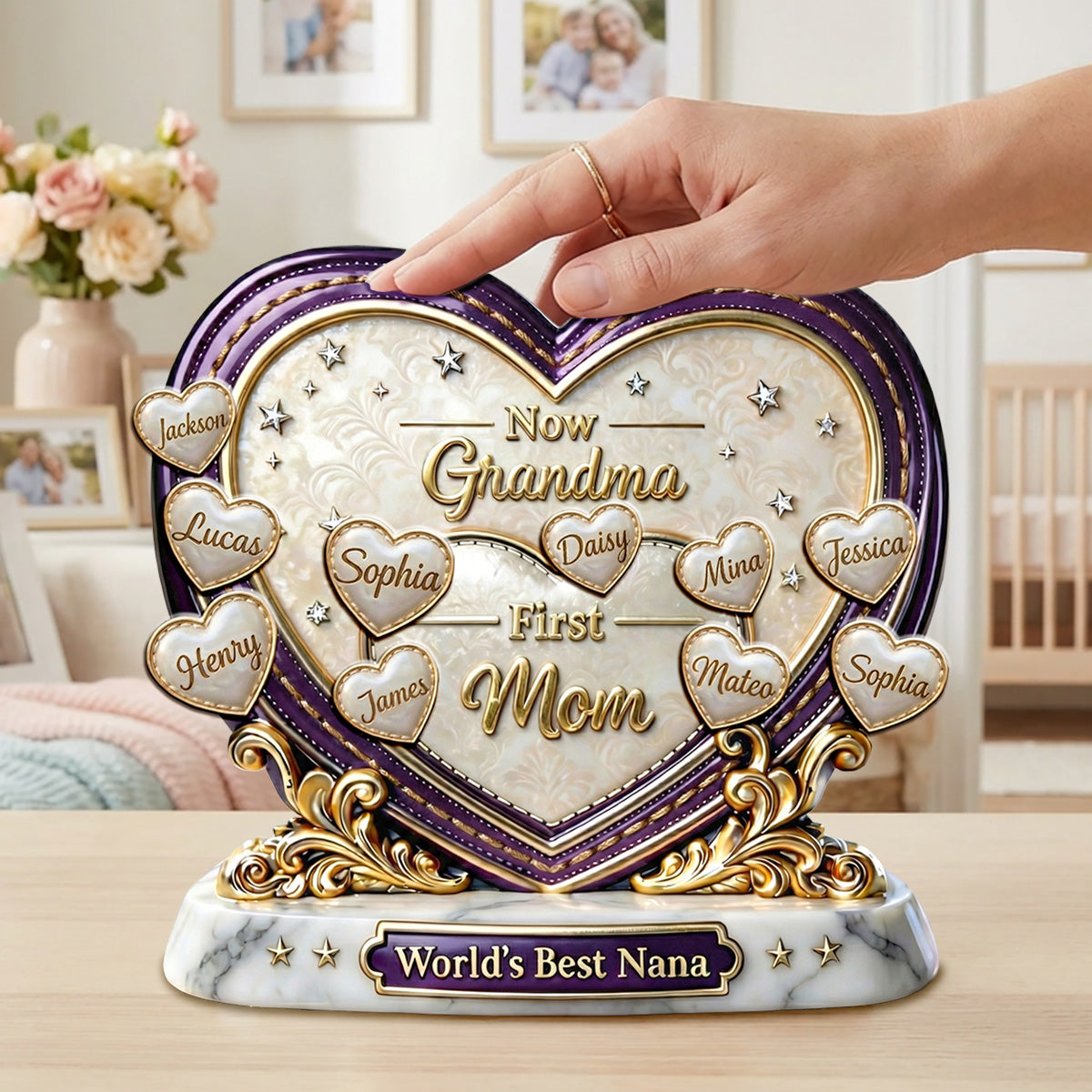 First Mom Now Grandma Acrylic Plaque - Personalized Gifts For Grandma and Mom 01tymg040326-Homacus