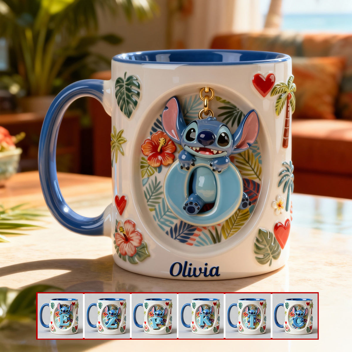 Cute Alien Alphabet Initial Letters Accent Mug - Personalized Gifts 03namg170126-Homacus
